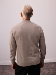 Grège foncé - Uni - Coupe classique Soft Touch Premium Knitted Col rond Pull - Image 3 of 6