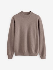 Grège foncé - Uni - Coupe classique Soft Touch Premium Knitted Col rond Pull - Image 4 of 6