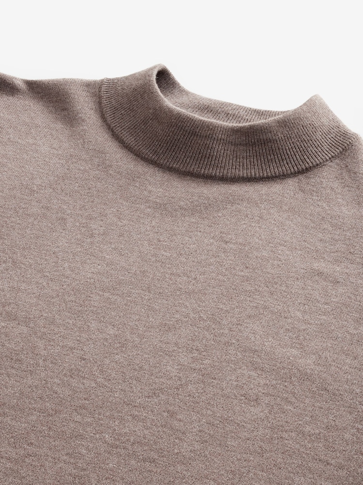Grège foncé - Uni - Coupe classique Soft Touch Premium Knitted Col rond Pull - Image 5 of 6