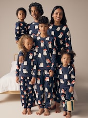 Navy Blue Matching Family Womens Christmas Penguin Pyjamas - Image 1 of 10
