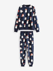 Navy Blue Matching Family Womens Christmas Penguin Pyjamas - Image 5 of 10