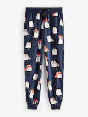 Navy Blue Matching Family Womens Christmas Penguin Pyjamas - Image 7 of 10