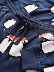 Navy Blue Matching Family Womens Christmas Penguin Pyjamas - Image 8 of 10