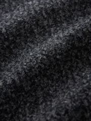 Charcoal Grey Regular Fit Premium Soufflé Crew Jumper with Wool - Image 7 of 7