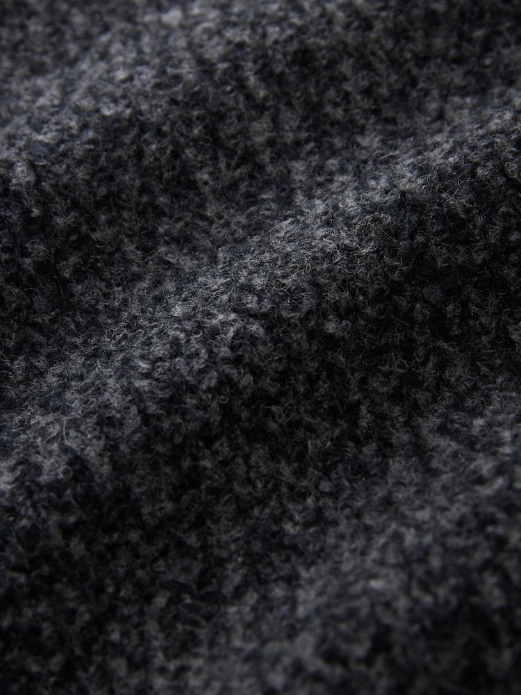 Charcoal Grey Regular Fit Premium Soufflé Crew Jumper with Wool - Image 7 of 7