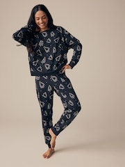 Black/White Matching Family Womens Christmas Tree 100% Cotton Pyjamas - Image 1 of 9