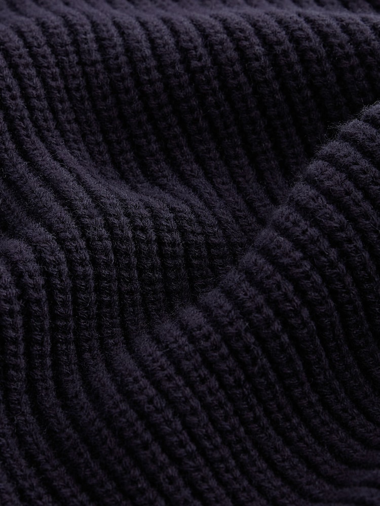 Mornarsko modra - v standardnem kroju Rib pulover with Wool - Slika 7 iz 7