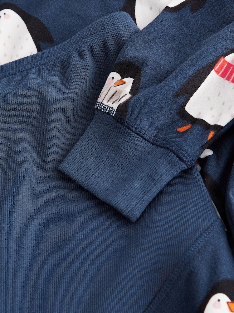 Navy Blue Matching Family Maternity Christmas Penguin Pyjamas - Image 10 of 10