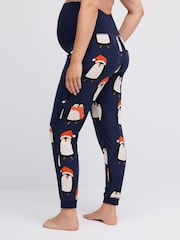 Navy Blue Matching Family Maternity Christmas Penguin Pyjamas - Image 3 of 10