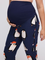 Navy Blue Matching Family Maternity Christmas Penguin Pyjamas - Image 4 of 10