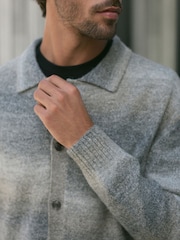 Grey Relaxed Fit Ombré Knit Shacket - Image 6 of 9