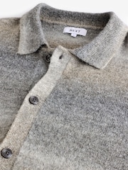 Grey Relaxed Fit Ombré Knit Shacket - Image 8 of 9