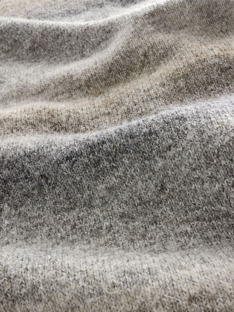 Grey Relaxed Fit Ombré Knit Shacket - Image 9 of 9