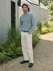 Blue Relaxed Fit Textured Jumper - Image 2 of 8