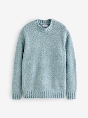 Blue Relaxed Fit Textured Jumper - Image 6 of 8