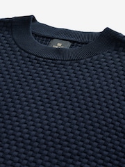 Mornarsko modra - v standardnem krogu Teksturiran pulover s TENCEL-om™ - Slika 6 iz 7