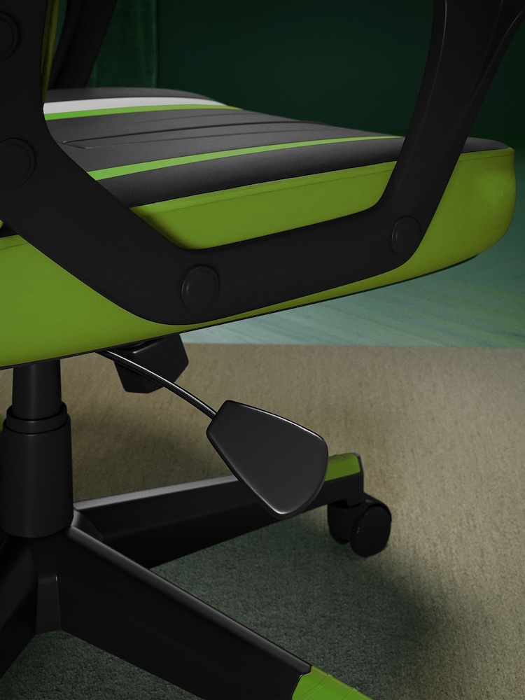 X Rocker Green Tempest Ergonomic PC Office Gaming Chair - Image 6 of 6 X Rocker Green Tempest Ergonomic PC Office Gaming Chair - Image 6 of 6