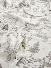 Grey Womens 100% Cotton Matching Family Christmas Mountain Print Pyjamas - Image 10 of 10