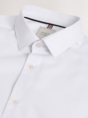 Weiß/Blau - Easy Care Textured Slim Fit Single Cuff Smart Shirts 2 Pack - Image 10 of 13