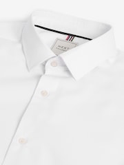 Blanc/Bleu - Chemises intelligentes Slim Fit Easy Care Textured Single Cuff 3 Pack - Image 16 de 17