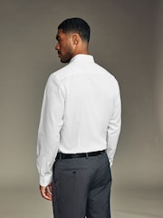 Blanc/Bleu - Chemises intelligentes Slim Fit Easy Care Textured Single Cuff 3 Pack - Image 6 de 17