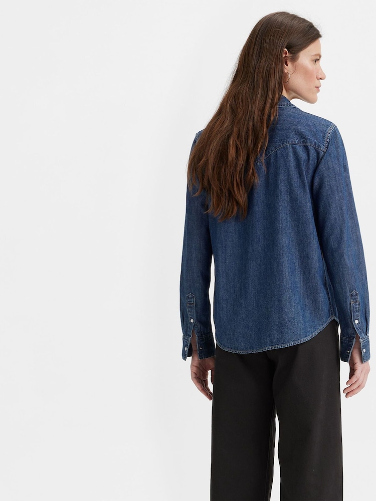 Levi's® Blue Iconic Western Shirt - Image 2 of 7
