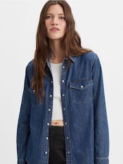 Levi's® Blue Iconic Western Shirt - Image 3 of 7