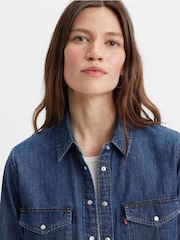 Levi's® Blue Iconic Western Shirt - Image 4 of 7