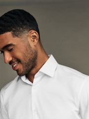 White Regular Fit Single Cuff Easy Care Twill Shirt - Image 3 of 7