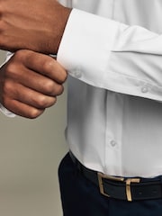 White Regular Fit Single Cuff Easy Care Twill Shirt - Image 4 of 7