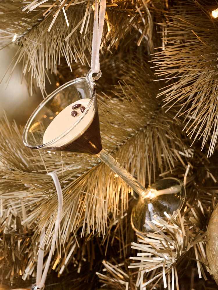 Brown Espresso Martini Cocktail Glass Christmas Bauble - Image 1 of 5