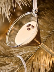 Brown Espresso Martini Cocktail Glass Christmas Bauble - Image 2 of 5