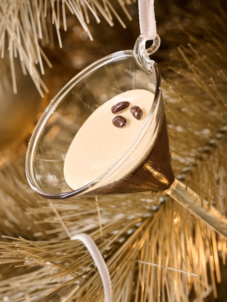 Brown Espresso Martini Cocktail Glass Christmas Bauble - Image 2 of 5