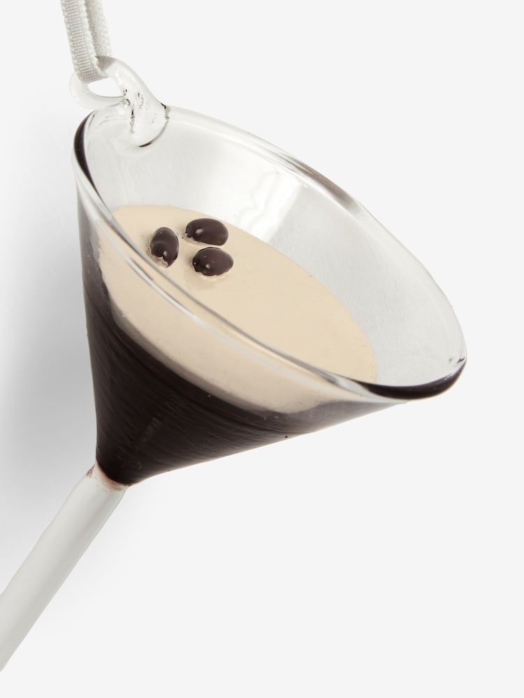 Brown Espresso Martini Cocktail Glass Christmas Bauble - Image 5 of 5