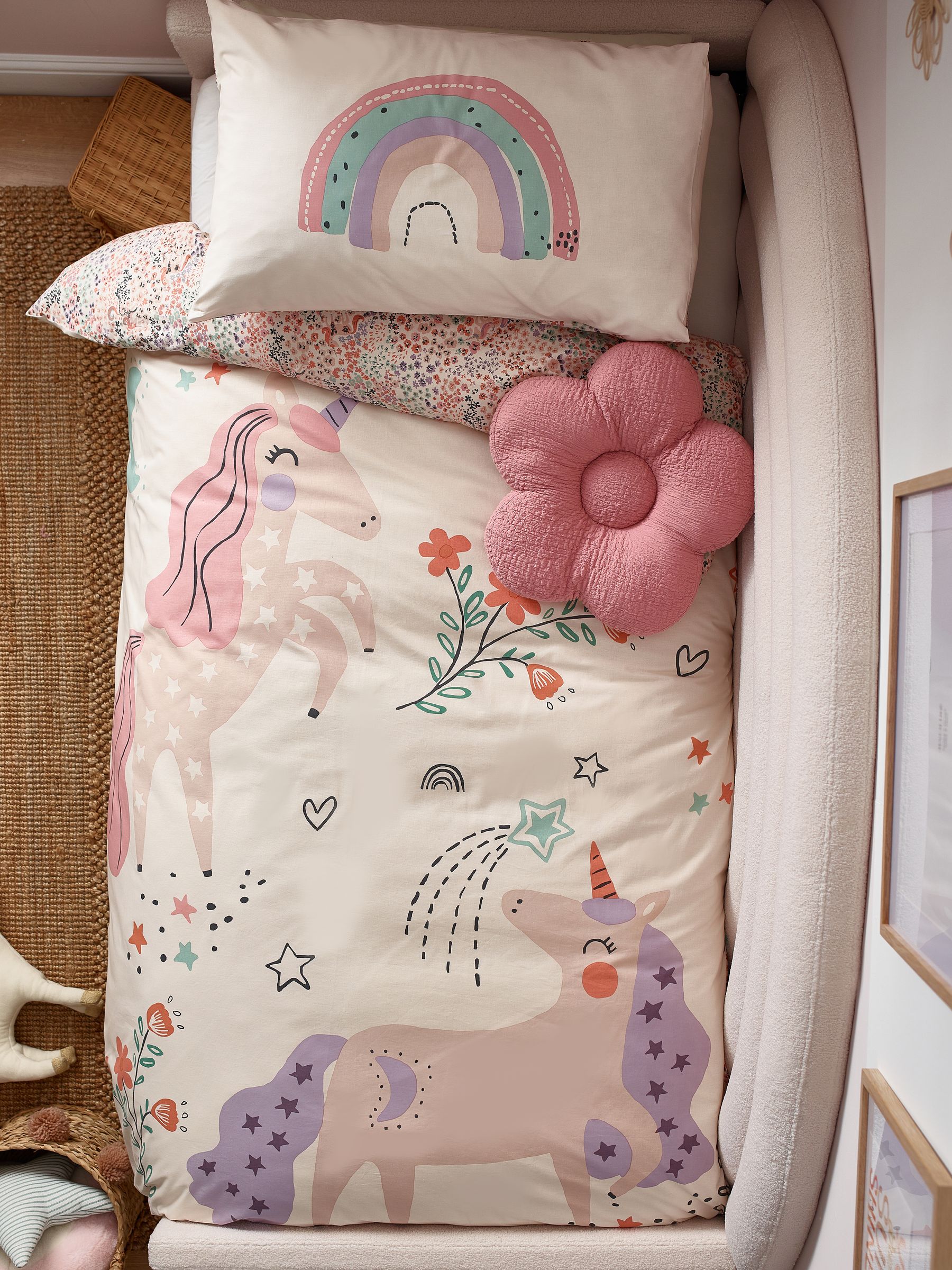 Buy Natural Scandi Unicorn 100 Cotton Duvet Cover And Pillowcase Set from Next USA
