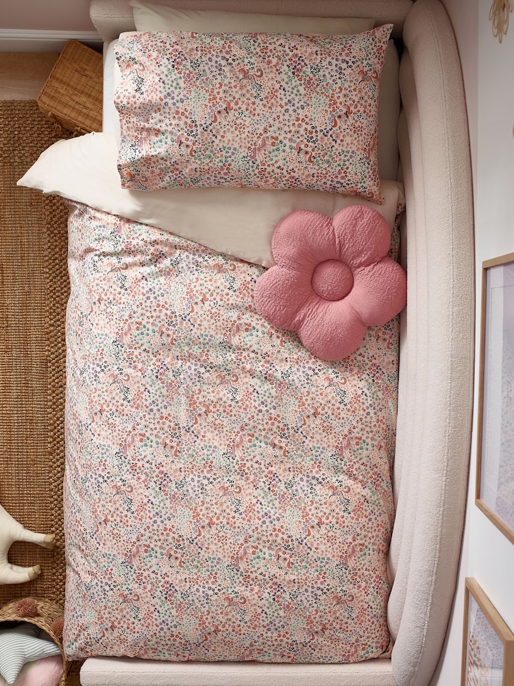 Natural Scandi Unicorn 100% Cotton Duvet Cover And Pillowcase Set - Image 3 of 6