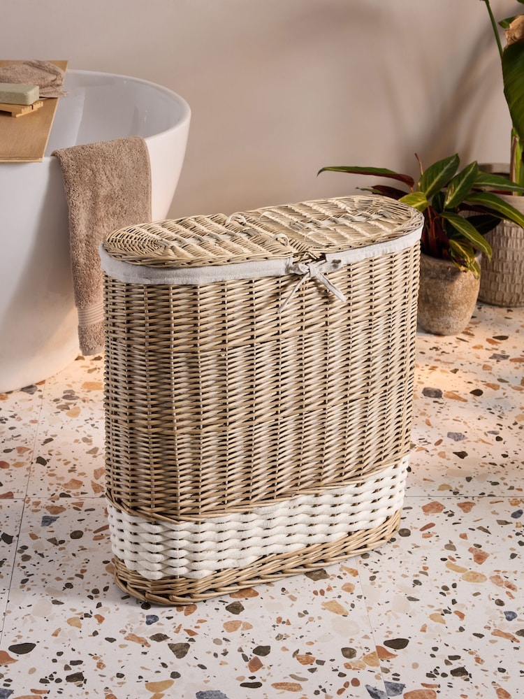 Malvern Chalk Laundry Basket - Image 1 of 4