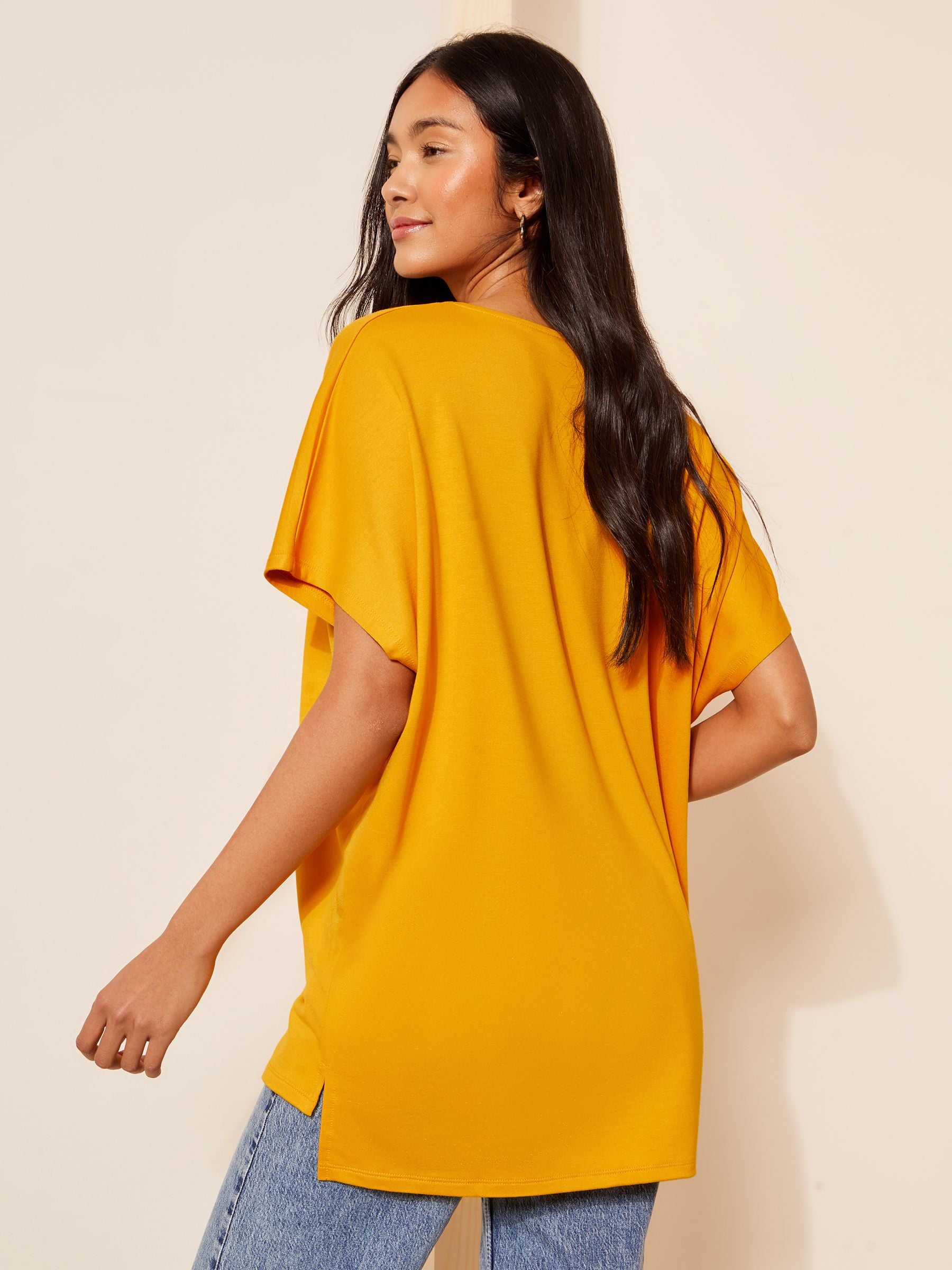 Buy Friends Like These Mustard Yellow Soft Jersey Short Sleeve Slash Neck  Tunic from Next Luxembourg