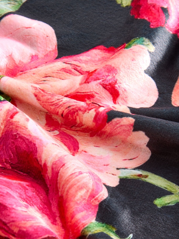 Black/Pink Floral Cosy Fleece Pyjamas (9mths-16yrs) - Image 9 of 9 Black/Pink Floral Cosy Fleece Pyjamas (9mths-16yrs) - Image 9 of 9