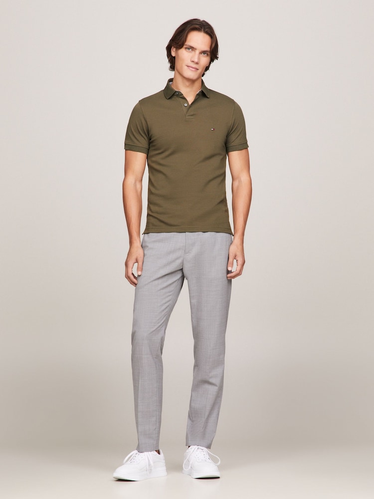 Tommy Hilfiger Khaki Green 1985 Regular Fit Stretch Polo Shirt - Image 1 of 7