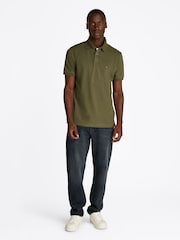 Tommy Hilfiger Khaki Green 1985 Regular Fit Stretch Polo Shirt - Image 3 of 7