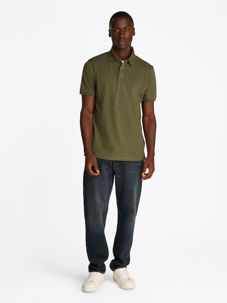 Tommy Hilfiger Khaki Green 1985 Regular Fit Stretch Polo Shirt - Image 3 of 7