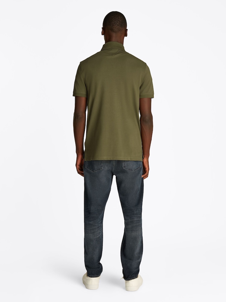 Tommy Hilfiger Khaki Green 1985 Regular Fit Stretch Polo Shirt - Image 4 of 7