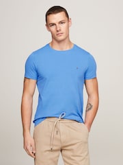 Синий - Tommy Hilfiger Slim Fit Core Stretch Crew Neck T-Shirt - Image 1 of 3