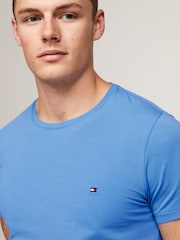 Синий - Tommy Hilfiger Slim Fit Core Stretch Crew Neck T-Shirt - Image 3 of 3