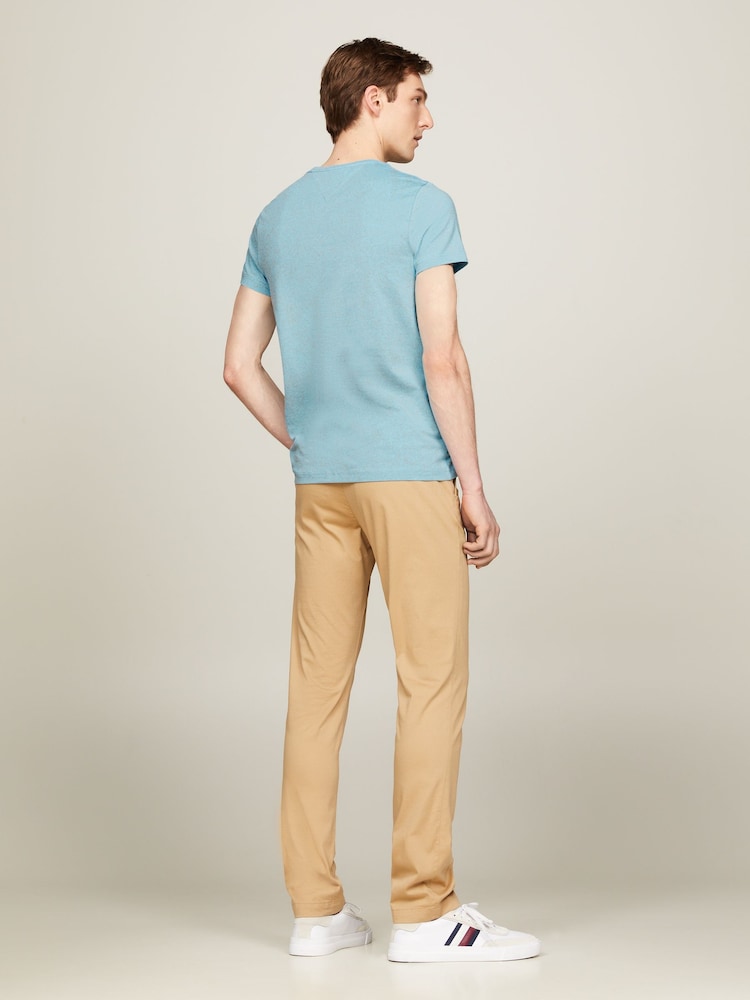 Голубой - Tommy Hilfiger Slim Fit Core Stretch Crew Neck T-Shirt - Image 2 of 4