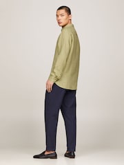 Tommy Hilfiger Green 100% Linen Pigment Dyed Shirt - Image 6 of 7