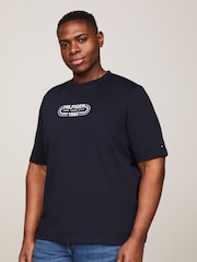 Tommy Hilfiger Blue Big And Tall Track 100% Cotton Graphic T-Shirt - Image 3 of 4