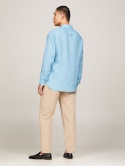 Tommy Hilfiger Blue 100% Linen Pigment Dyed Shirt - Image 2 of 4