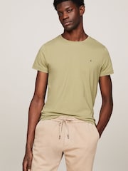 Зеленый - Tommy Hilfiger Slim Fit Core Stretch Crew Neck T-Shirt - Image 3 of 4